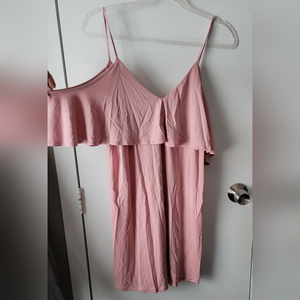 Pink off shoulder modal dress